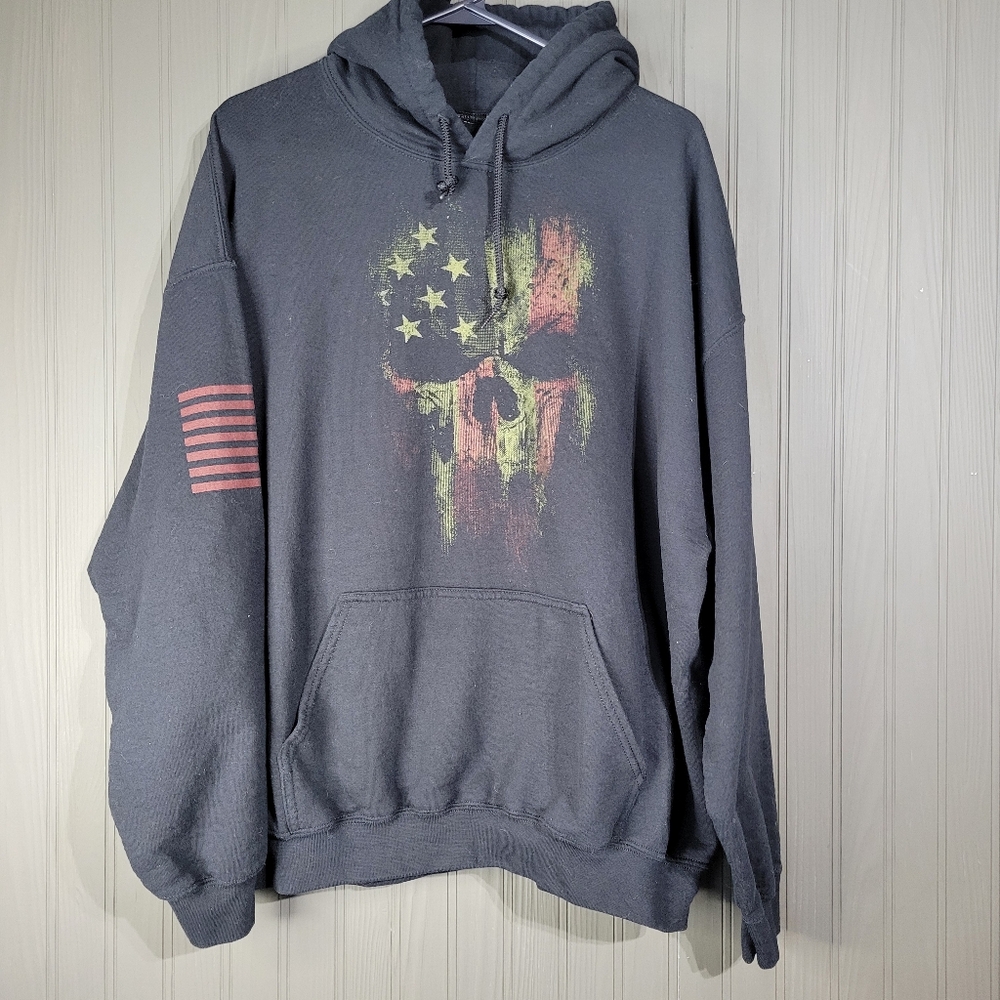 Grunt Style American Reaper 2.0 Pullover Hoodie Sweatshirt Skull Black Men's XL